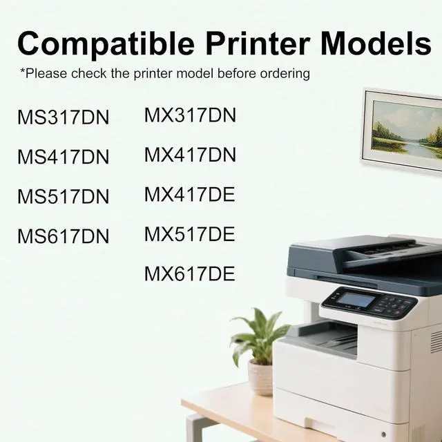 Alt view image 2 of 6 - 51B1000 Black Toner Cartridge 1pack: Replacement for Lexmark 51B1000 Toner Cartridge Work for MS317dn MX317dn MS417dn MX417de MS517dn MX517de MS617dn MS617de Printer [3,000 Pages]