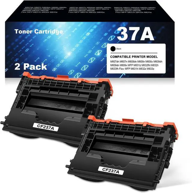 Main image of Remanufactured 2 Pack 37A Toner Cartridges for HP 37 A 37Y 37 Y 37X 37 X CF237A Compatible with M607dn M607n M608n M609dh M609dn MFP M631z M632h M633fh Flow MFP M631h M632z Printer (Black)