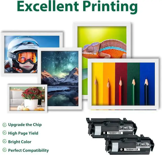 Alt view image 4 of 6 - T650H11A Toner Cartridge Black Replacement for Lexmark T650H11A Toner Compatible with T650 T652 T654 T650n T652n T654n T650dn T652dn T654dn T650dtn T656dne T652dtn T654dtn Printer Toner, 2-Pack Black