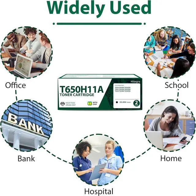 Alt view image 6 of 6 - T650H11A Toner Cartridge Black Replacement for Lexmark T650H11A Toner Compatible with T650 T652 T654 T650n T652n T654n T650dn T652dn T654dn T650dtn T656dne T652dtn T654dtn Printer Toner, 2-Pack Black