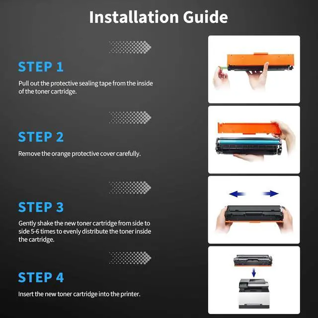 Alt view image 6 of 7 - 218X Toner Cartridge 4 Pack with Chip - Replacement for HP 218A 218X for Color Pro MFP 3301fdw 3301cdw 3201dw 3301sdw, 3201 3301 Series Printer (Black, Cyan, Magenta, Yellow)