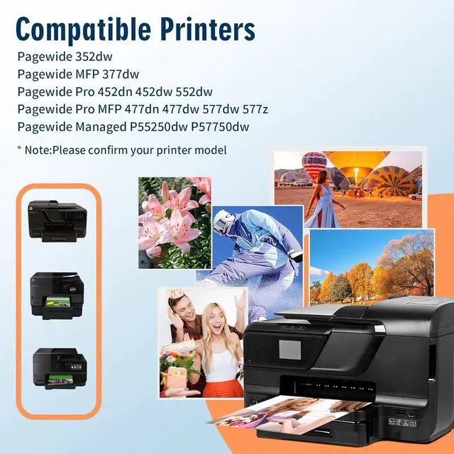 Alt view image 2 of 7 - 972X Ink Cartridges Replacement for HP 972 X Ink Cartridge, Works with HP Pagewide MFP P57750DW Pro 452dn 452dw 552dw 477dw 577dw Printer 4-Pack, Black & Cyan Magenta Yellow