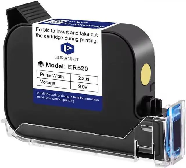 Main image of Ink Cartridge 0.5" for 260E Automatic Inkjet Coding Machine, 42ml Quick Dry Solvent Original ER520 Ink, 0.5inch/12.7mm Printing Height, Yellow