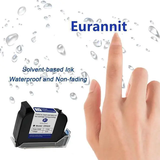 Alt view image 3 of 7 - Ink Cartridge 0.5" for 260E Automatic Inkjet Coding Machine, 42ml Quick Dry Solvent Original ER520 Ink, 0.5inch/12.7mm Printing Height, Yellow