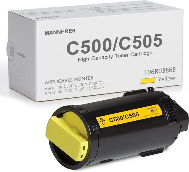 Main image of VersaLink C500 / C505 High Capacity Toner Cartridge (1-Pack, Yellow): 106R03865 Toner Cartridge Replacement for Xerox VersaLink C500 C500N C500DN C505 C505N C505DN Printer