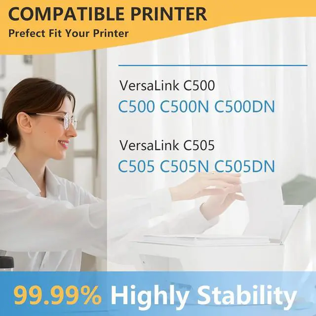 Alt view image 2 of 6 - VersaLink C500 / C505 High Capacity Toner Cartridge (1-Pack, Yellow): 106R03865 Toner Cartridge Replacement for Xerox VersaLink C500 C500N C500DN C505 C505N C505DN Printer