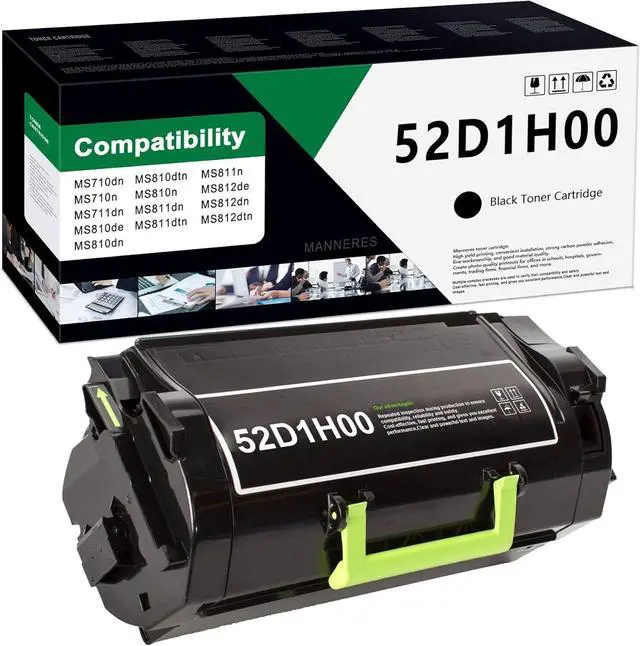 Main image of 521H Toner 52D1H00 Toner Cartridge (1Pack, Black) - MNRS Compatible 521H High Yield Toner Cartridge Replacement for Lexmark MS710dn MS710n MS711dn MS810de MS810dn MS810n MS811dn MS812de Printer