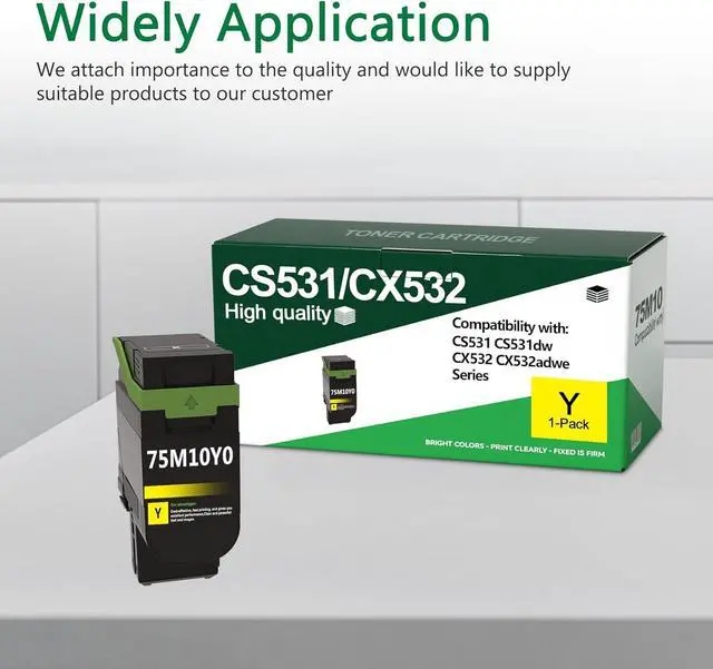 Alt view image 7 of 7 - CS531 CX532 Toner Cartridge 2,500 Pages 75M10Y0 Replacement for Lexmark CS531dw CS632dwe CX532adwe CX635adwe Printer