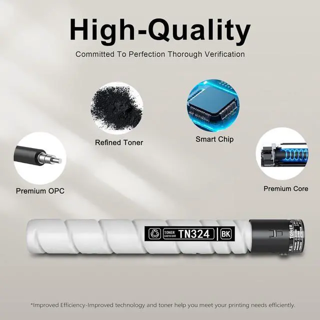 Alt view image 4 of 7 - TN324 TN324BK Toner Cartridge 2-Pack Replacement for Konica Minolta TN324K (A8DA130) Toner to use with Bizhub C258 C308 C368 Printer, up to 28,000 Pages