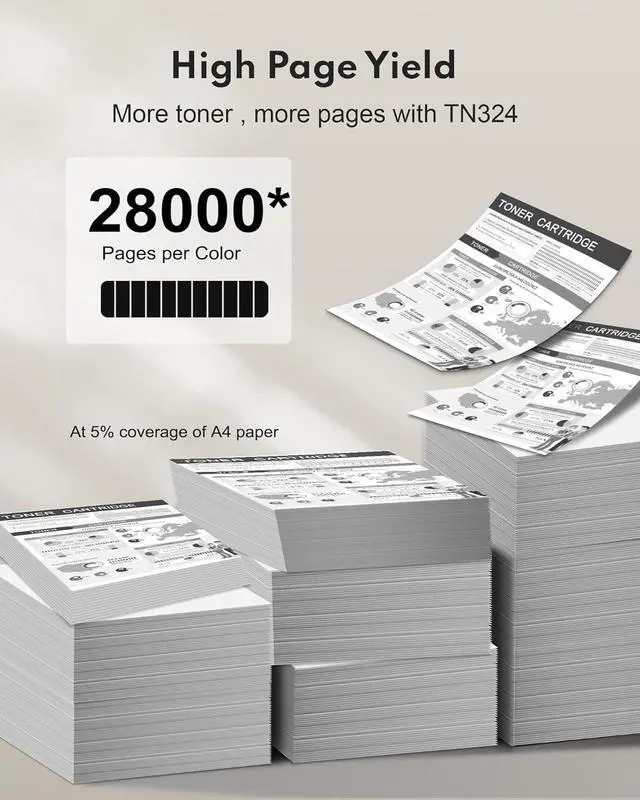 Alt view image 3 of 7 - TN324 TN324BK Toner Cartridge 2-Pack Replacement for Konica Minolta TN324K (A8DA130) Toner to use with Bizhub C258 C308 C368 Printer, up to 28,000 Pages