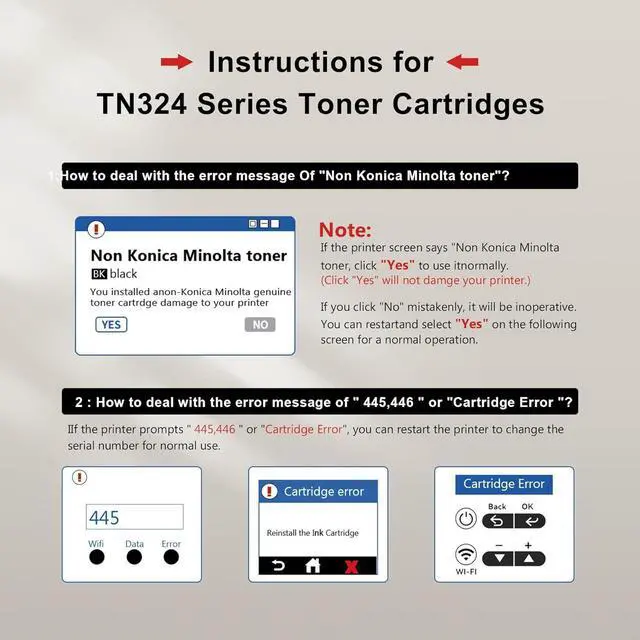 Alt view image 6 of 7 - TN324 TN324BK Toner Cartridge 2-Pack Replacement for Konica Minolta TN324K (A8DA130) Toner to use with Bizhub C258 C308 C368 Printer, up to 28,000 Pages