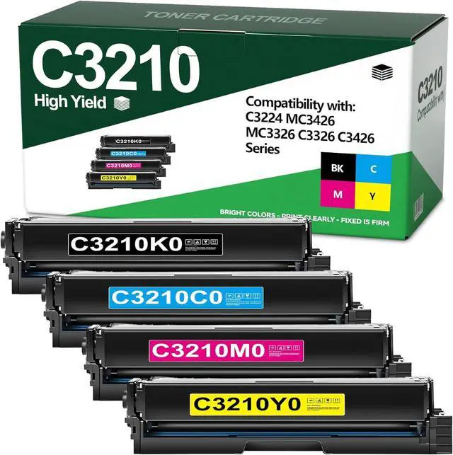 Main image of C3210 Toner Cartridges Compatible for Lexmark C3210C0 C3210K0 C3210M0 C3210Y0 Toner Cartridges for C3224 C3326 C3426 MC3224 MC3326 MC3426 Printer(4Pack,BK/C/M/Y)