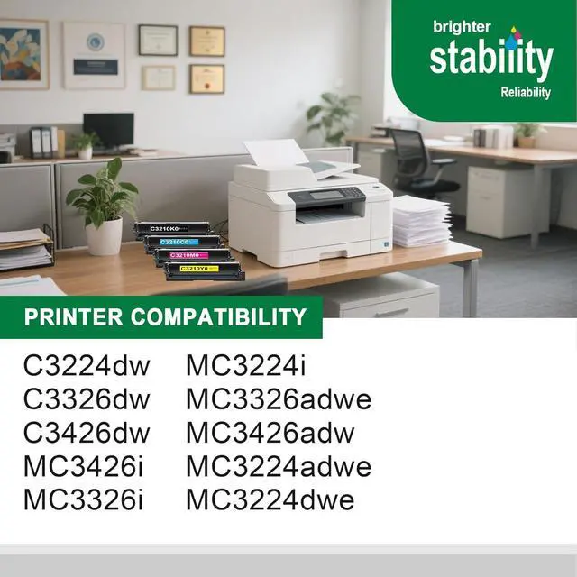 Alt view image 2 of 7 - C3210 Toner Cartridges Compatible for Lexmark C3210C0 C3210K0 C3210M0 C3210Y0 Toner Cartridges for C3224 C3326 C3426 MC3224 MC3326 MC3426 Printer(4Pack,BK/C/M/Y)