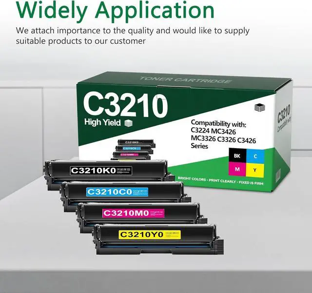 Alt view image 7 of 7 - C3210 Toner Cartridges Compatible for Lexmark C3210C0 C3210K0 C3210M0 C3210Y0 Toner Cartridges for C3224 C3326 C3426 MC3224 MC3326 MC3426 Printer(4Pack,BK/C/M/Y)