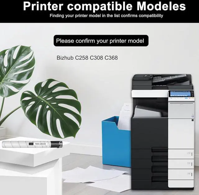 Alt view image 2 of 5 - TN324 Black High Yield Toner Cartridges 1 Pack Replacement for Konica Minolta TN324K A8DA130 Toner Cartridge to use with Bizhub C258 C308 C368 Printer(1 Black)