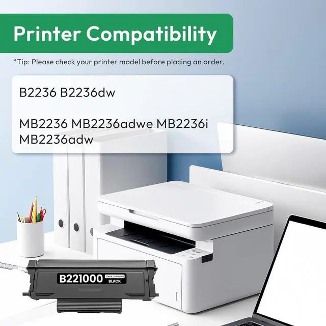 Alt view image 2 of 6 - B221000 Black Toner Cartridge (with Chip) Replacement for Lexmark B/MB2236 Toner Cartridge High Yield Works with B2236 B2236dw MB2236 MB2236adwe MB2236i MB2236adw Printer (1-Pack, 1,500 Pages)