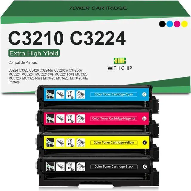 Main image of C3426 C3210 C3224 Toner Cartridge (with New Chip) Replacement for Lexmark C3224 C3210 C3210C0 C3210K0 C3210M0 C3210Y0 for C3224 C3326 C3426 MC3224 MC3326 MC3426 Printer