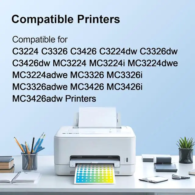 Alt view image 2 of 6 - C3426 C3210 C3224 Toner Cartridge (with New Chip) Replacement for Lexmark C3224 C3210 C3210C0 C3210K0 C3210M0 C3210Y0 for C3224 C3326 C3426 MC3224 MC3326 MC3426 Printer