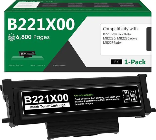 Main image of B221X00 Black High Yield Toner Cartridge Replacement for Lexmark B221X00 Toner Cartridge B2236, MB2236, B/MB2236 Printer 6,800 Pages