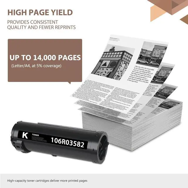 Alt view image 3 of 6 - B400 / B405 Black Toner Cartridge Compatible Versalink B400 / B405 Toner 106R03582 Replacement for Xerox VersaLink B400 B400DN B400N B405 B405N B405DN Printer Ink-1Black