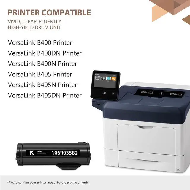 Alt view image 2 of 6 - B400 / B405 Black Toner Cartridge Compatible Versalink B400 / B405 Toner 106R03582 Replacement for Xerox VersaLink B400 B400DN B400N B405 B405N B405DN Printer Ink-1Black
