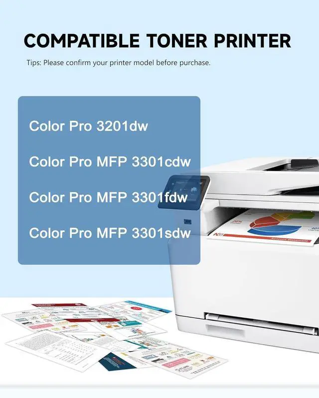 Alt view image 2 of 7 - 218X Toner Cartridges 4-Pack High Yield W2180X Replacement for HP 218X 218A Toner Works with Color Laserj Pro 3201dw MFP 3301fdw 3301sdw 3301cdw Printer