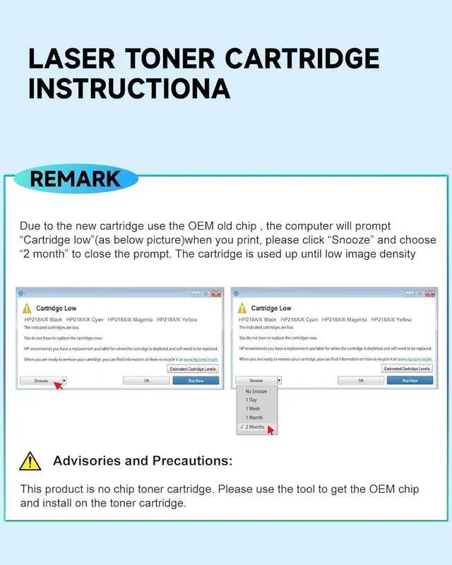 Alt view image 4 of 7 - 218X Toner Cartridges 4-Pack High Yield W2180X Replacement for HP 218X 218A Toner Works with Color Laserj Pro 3201dw MFP 3301fdw 3301sdw 3301cdw Printer