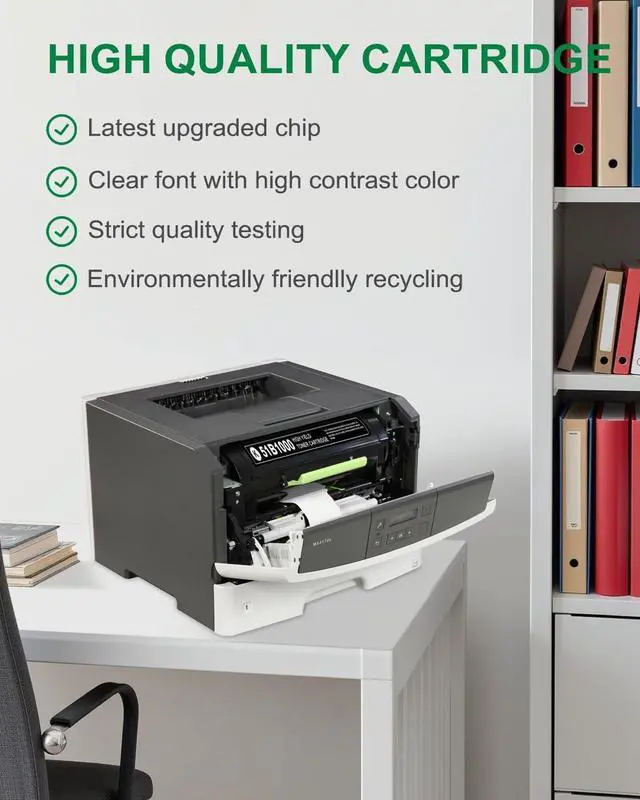 Alt view image 5 of 6 - 51B1000 Black Toner Cartridge 1 Pack: Compatible 51B1000 High Yield Toner Cartridge Replacement for Lexmark MS317 MX317 MS417 MX417 MS517 MX517 MS617 MX617 Series Printer