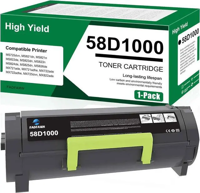 Main image of 58D1000 Black Toner Cartridge 1pack: Compatible 58D1000 Toner Cartridge Replacement for Lexmark MS725dvn MS821dn MS822de MS823dn MS824de MS825dn MS826de MX721ade MX722ade MX822ade Printer