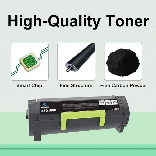 Alt view image 5 of 6 - 58D1000 Black Toner Cartridge 1pack: Compatible 58D1000 Toner Cartridge Replacement for Lexmark MS725dvn MS821dn MS822de MS823dn MS824de MS825dn MS826de MX721ade MX722ade MX822ade Printer