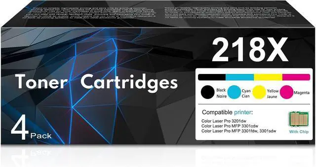 Main image of 218X Toner Cartridges 4 Pack with Chip - 3301fdw Compatible 218X High Yield Toner 218A Replacement for HP 218X 218A Toner Color Laser Pro 3201dw MFP 3301cdw 3301sdw 3301fdw Printer Ink (B/C/Y/M)