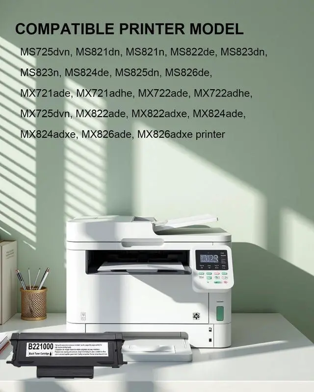 Alt view image 2 of 6 - 58D1000 Black Toner Cartridge High Yield Replacement for Lexmark 58D1000 for MS725 MS821 MS822 MS823 MS825 MS826 MX721 MX722 MX725 MX822 MX826 Printer (1-Pack, Black)