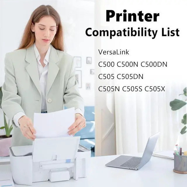 Alt view image 2 of 7 - C500 C505 Toner Cartridges Compatible for Xerox VersaLink C500N C505N C505S C505X C505DN C500DN 106R03862 106R03863 106R03864 106R03865 Printer(4Pck-Black/Cyan/Magenta/Yellow)