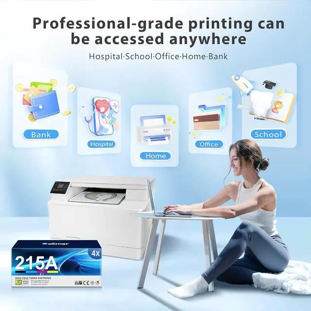 Alt view image 7 of 7 - 215A Toner Cartridges (with Chip) Compatible Replacement for HP 215A W2310A W2311A W2312A W2313A for Color Laserjet Pro MFP M182nw M183fw M155a M155nw Printer (5-Pack, Black Cyan Yellow Magenta)