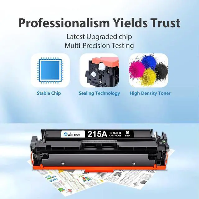 Alt view image 6 of 7 - 215A Toner Cartridges (with Chip) Compatible Replacement for HP 215A W2310A W2311A W2312A W2313A for Color Laserjet Pro MFP M182nw M183fw M155a M155nw Printer (5-Pack, Black Cyan Yellow Magenta)