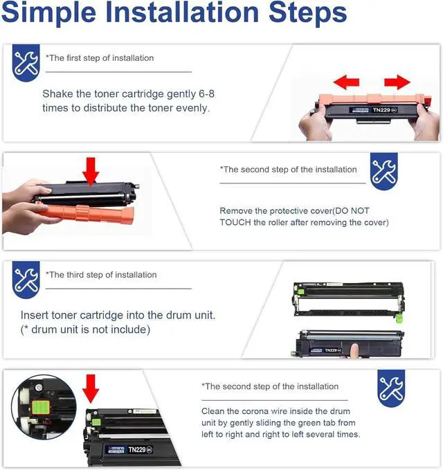 Alt view image 6 of 7 - TN229 TN229BK/C/M/Y Toner Cartridge Replacement for Brother TN-229 Toner Cartridge MFC-L3780CDW HL-L3280CDW MFC-L3720CDW HL-L3220CDW HL-L3295CDW HL-L8245CDW TN2294PK
