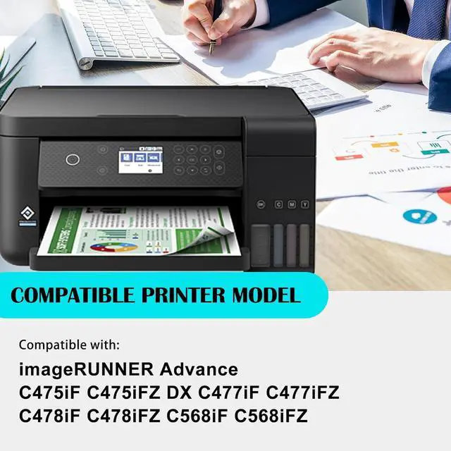 Alt view image 2 of 6 - T04 Toner Cartridges Replacement for Canon 2977C001AA 2978C001AA 2979C001AA 2980C001AA Toner for imageRUNNER Advance C475iF III C475iFZ III DX C477iF C477iFZ C478iF C478iFZ C568iF C568iFZ Printer