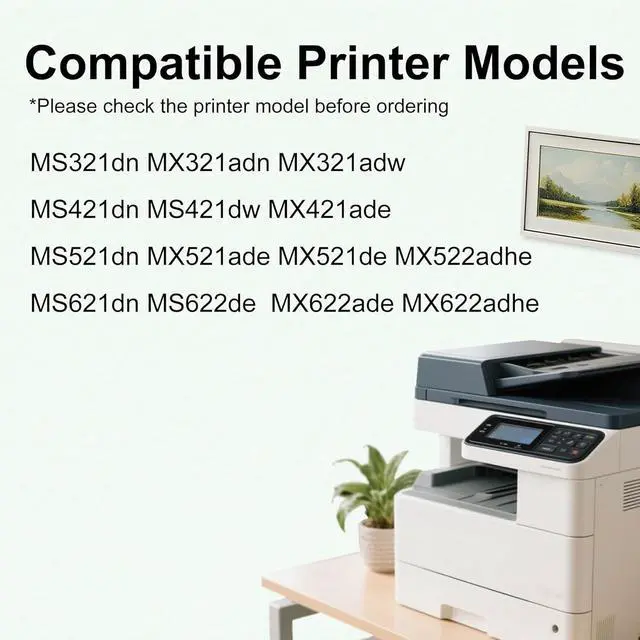 Alt view image 2 of 6 - 56F1000 High Yield Toner Cartridge Replacement for Lexmark 56F1000 Black Toner Cartridge Work for MS321 MS421 MS521 MS621 MS622 MX321 MX421 MX521 MX522 MX622 Laser Printer