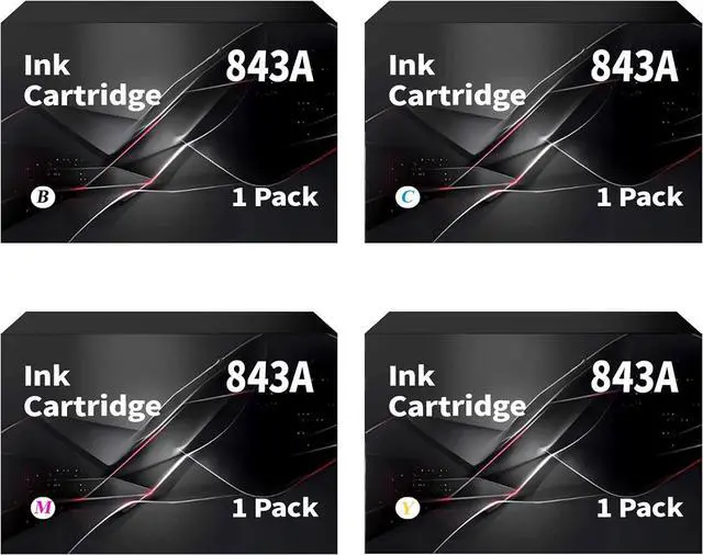 Main image of 843A Ink Cartridge 400-ml Compatible with C1Q57A C1Q58A C1Q59A C1Q60A High Yield Ink Replacemt for HP PageWide XL 4000 4100 4500 4600 5000 5100 Wide Format Printers 4P(BK/C/M/Y)