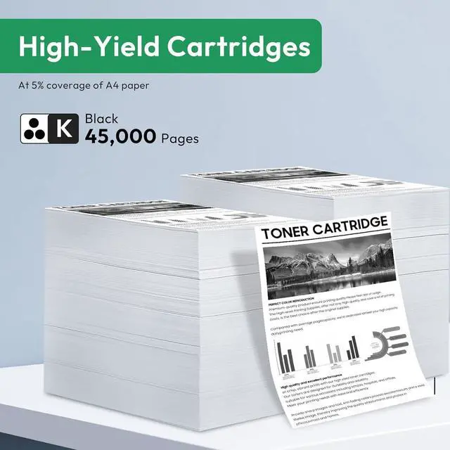 Alt view image 3 of 6 - 25B3074 Black Toner Cartridge (with Chip) Replacement for Lexmark 25B3074 Toner Cartridge High Yield Works with M5255 M5270 XM5355 XM5370 XM7355 XM7365 XM7370 Printer (1 Pack, 45,000 Pages)