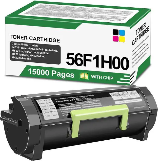 Main image of 56F1H00 High Yield Toner Cartridge (with Chip) Replacement for LMK 56F1H00 56F1000 Work for MS321 MS421 MS521 MS621 MS622 MX321 MX421 MX521 MX522 MX622 Laser Printer 15000 Pages 1 Pack