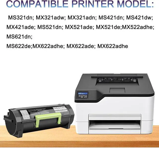 Alt view image 2 of 6 - 56F1H00 High Yield Toner Cartridge (with Chip) Replacement for LMK 56F1H00 56F1000 Work for MS321 MS421 MS521 MS621 MS622 MX321 MX421 MX521 MX522 MX622 Laser Printer 15000 Pages 1 Pack