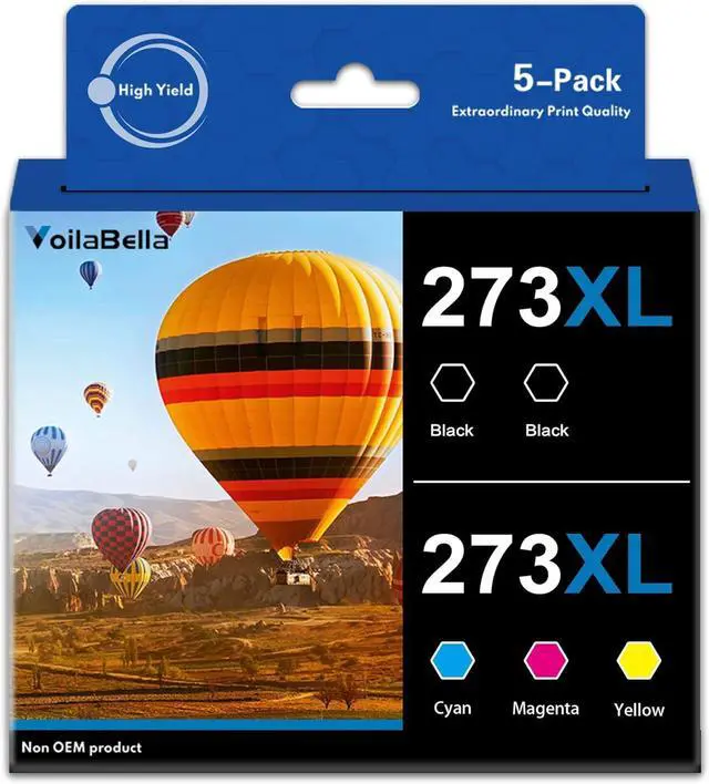 Main image of 273XL High Yield Ink Cartridge Combo Pack Replacement for 273 273 XL Ink Cartridge to use with Expression Premium XP-520 XP-600 XP-610 XP-620 XP-800 XP-810 XP-820 Printer, BK/PBK/C/M/Y (5Pack)