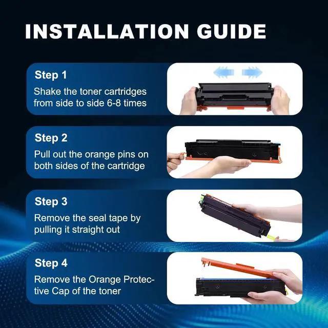 Alt view image 7 of 7 - 508A Toner Cartridges 4-Pack (BK/C/M/Y) Replacement for HP 508A Toner & 508A Ink, Compatible with Enterprise M552, M553, M553dn, MFP M577 M577dn Series Printer (CF360A, CF361A, CF362A, CF363A)