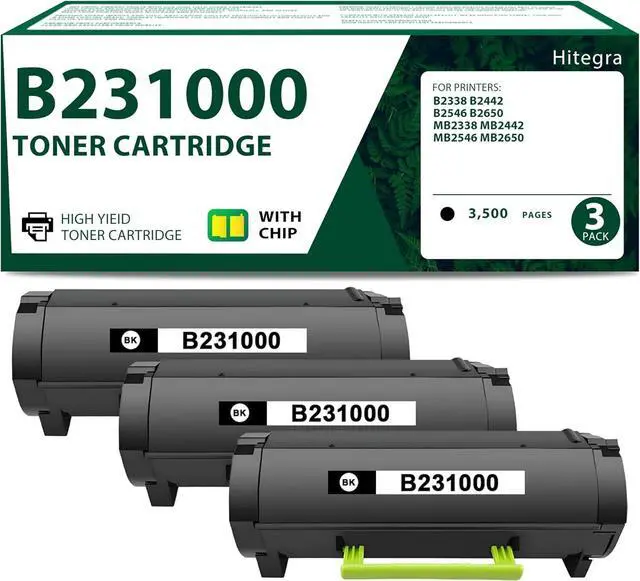 Main image of Compatible B231000 Toner Cartridge Black Replacement for Lexmark B231000 Toner B2338 Work with B2338 B2442 B2546 B2650 MB2338 MB2442 MB2546 MB2650 Series Printer Black Toner, 3-Pack
