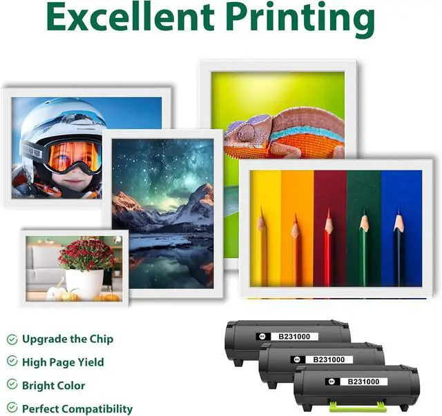 Alt view image 4 of 6 - Compatible B231000 Toner Cartridge Black Replacement for Lexmark B231000 Toner B2338 Work with B2338 B2442 B2546 B2650 MB2338 MB2442 MB2546 MB2650 Series Printer Black Toner, 3-Pack