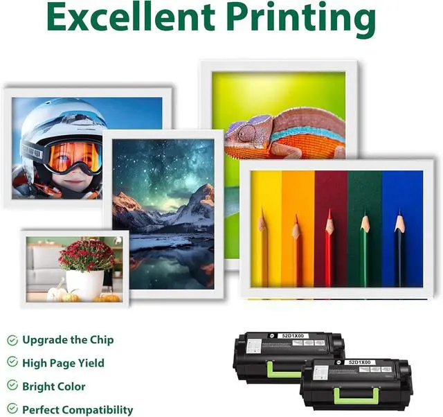 Alt view image 4 of 6 - 52D1X00 Toner Cartridges 521X Black 2-Pack High Yield (45,500 Pages) Replacement for Lexmark 52D1X00 Toner Remanufactured with MS710 MS711 MS810 MS811 MS812 Series Printer Black Toner