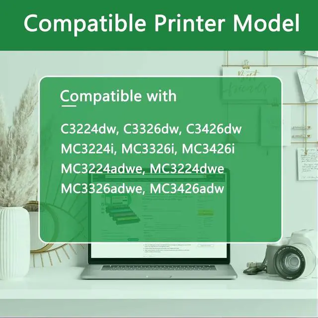 Alt view image 2 of 6 - C3210 CMYK 4-Color Toner Cartridge Set - Compatible Replacement for Lexmark C3210C0, C3210K0, C3210M0, C3210Y0 Toner Cartridge work fit with C3224 C3326 C3426 MC3224 MC3326 MC3426 Printer[2,000 Pages]