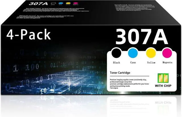 Main image of 307A Toner - Replacement for HP 307A Toner Cartridges Works with Color Professional CP5225 CP5225n CP5225dn Printer | CE740A CE741A CE742A CE743A (4 Pack Set)