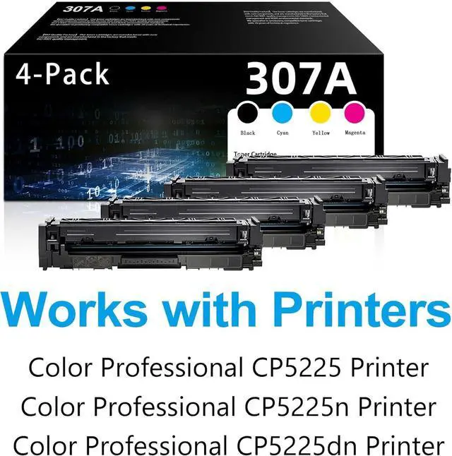 Alt view image 2 of 6 - 307A Toner - Replacement for HP 307A Toner Cartridges Works with Color Professional CP5225 CP5225n CP5225dn Printer | CE740A CE741A CE742A CE743A (4 Pack Set)